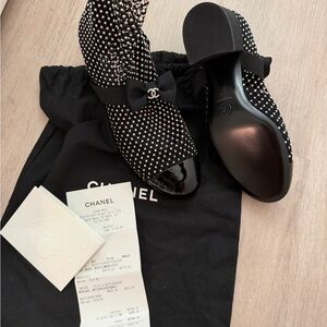 CHANEL Black and White Men's Boots with Bow